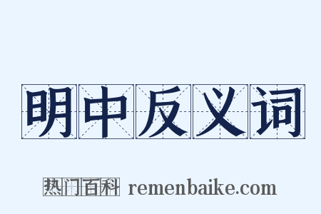 明中反义词是什么意思的图片